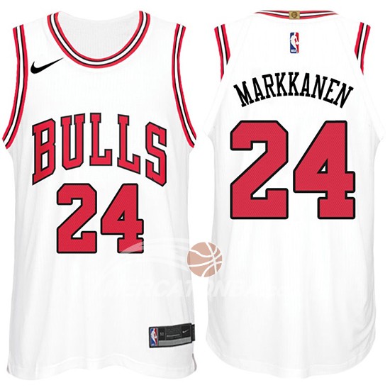 Maglia NBA Lauri Markkanen Chicago Bulls 2017-18 Bianco